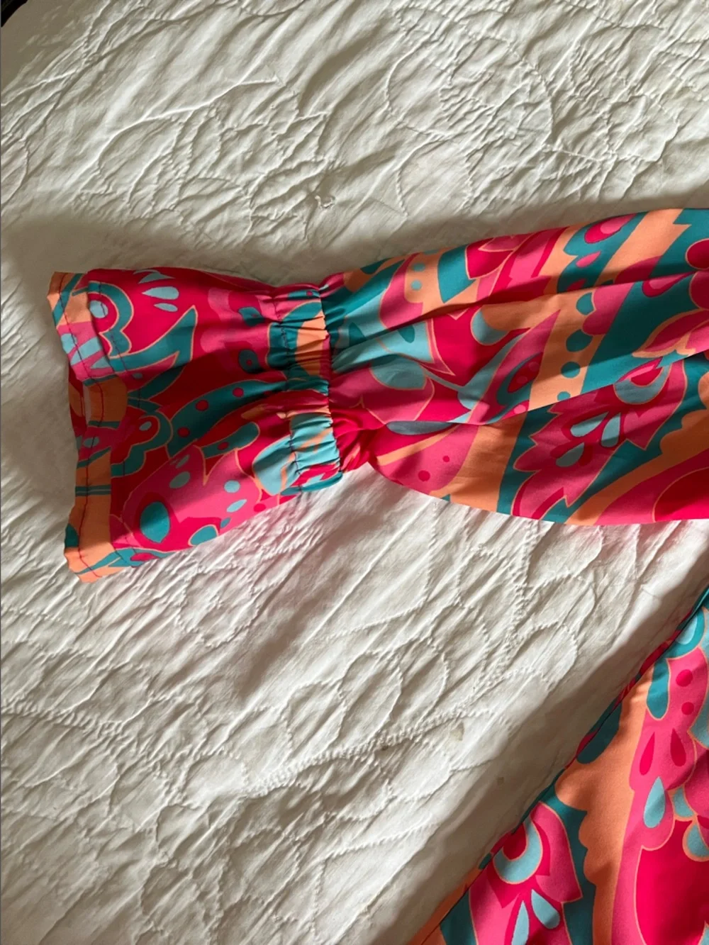 Vibrant Pink & Teal Paisley Blouse